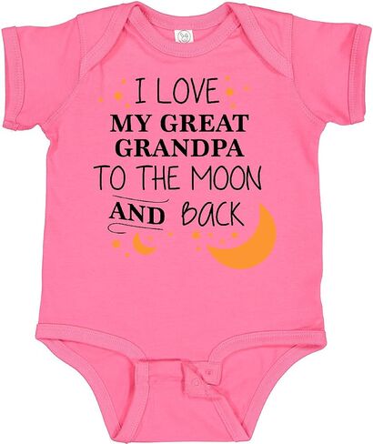 inktastic I Love My Great Grandpa To the Moon and Back Baby Bodysuit in Saudi Arabia