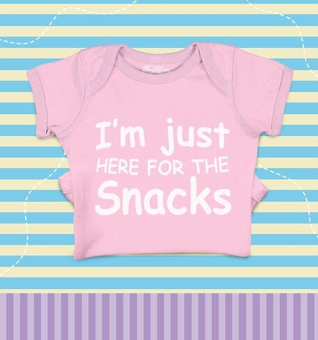 shop4ever® I'm Just Here for The Snacks Baby Bodysuit Cotton Romper in Saudi Arabia