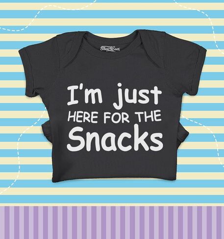 shop4ever® I'm Just Here for The Snacks Baby Bodysuit Cotton Romper in Saudi Arabia