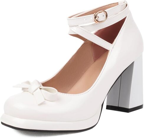 منصة Yiya للسيدات Mary Jane Shoes Pumps Bow Lolita Platfor in Kuwait