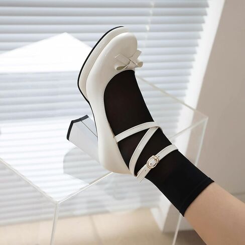 منصة Yiya للسيدات Mary Jane Shoes Pumps Bow Lolita Platfor in Kuwait