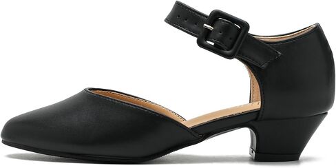 LIURUIJIA Women's Closed Toe Low Heel Dress Shoes Ankle Strap D'Orsay Work Office Comfortable Pumps in Kuwait