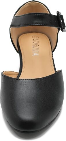 LIURUIJIA Women's Closed Toe Low Heel Dress Shoes Ankle Strap D'Orsay Work Office Comfortable Pumps in Kuwait