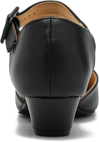 LIURUIJIA Women's Closed Toe Low Heel Dress Shoes Ankle Strap D'Orsay Work Office Comfortable Pumps in Kuwait