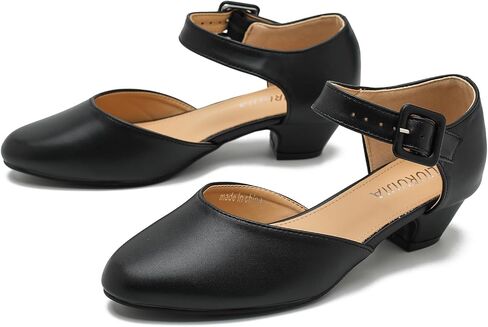 LIURUIJIA Women's Closed Toe Low Heel Dress Shoes Ankle Strap D'Orsay Work Office Comfortable Pumps in Kuwait