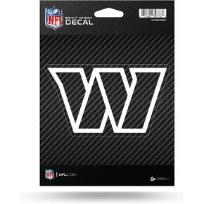Rico Industries NFL Football Washington Commanders Carbon Fiber 5" x 7" Vinyl Die-Cut Decal - Car/Truck/Home Accessory, White