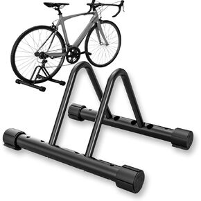 HOMEE Bicycle Floor Stand,Adjustable Bike Stand for Garage,Steel Bike Rack Stand,Cycling Storage Organizer for Indoor Outdoor Home Garage, Bicycle Holder for Mountain and Road Bike, Black