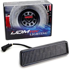 iJDMTOY OE Red Lens F1 Style Strobe LED 3rd Brake Light Assembly w/o Base Compatible With Jeep 2007-2017 Wrangler JK JKU, Powered by 8 Red LED Emitters