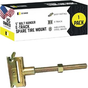 DC Cargo E-Track Spare Tire Mount with 5" Bolt | Spare Wheel Carrier for Enclosed Trailers, Trucks, Semis, Garages | E Track Accessories - Compatible with Etrack & X Track Systems