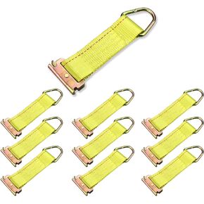 E Track Rope Tie Off E Track Tie Down Straps with D Ring for Load Securement in Enclosed Trailers/Pickups/Trucks/Boats/Vans/Cars,(2"x 6",10PCS)