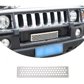 Stainless Grille Front Accent Trim Compatible with Hummer H2 2003-2009, Front bumper Air Inlet Vent Grille Cover Trim Accessories, 1PCS