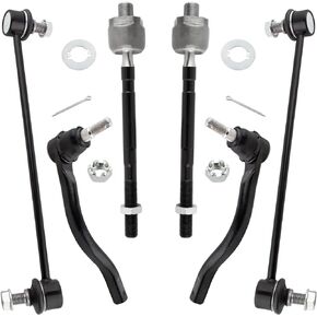 BOXI (Set of 6) Front Stabilizer Sway Bar End Links + Front Inner & Outer Tie Rod Ends Kit Fit for Nissan Maxima 2009 2010 2011 2012 2013 2014 | Replace EV800770 ES800357 ES800358 K750282 K750283
