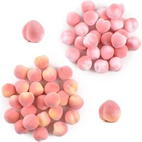 Artificial Peach, Mini Fake Fruit Peach Simulation Pink Yellow Peach Fake Fruit Model Home House Kitchen Party Decoration Desk Ornament- 3.5CM(50pcs Pink)