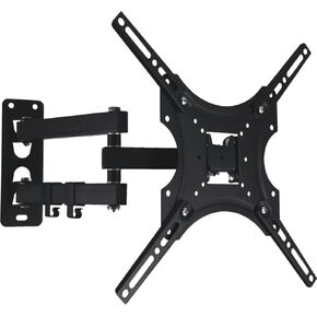 Full Motion TV Monitor Wall Mount with Smooth Swivel, Tilt, & Extension, for Most 14-55 Inch LED LCD Flat Curved Screen TVs & Monitors, Max VESA 400x400mm up to 55 lbs. Black (1)