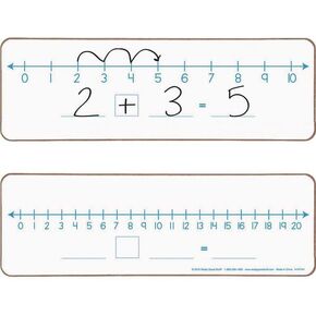 Really Good Stuff Number Line Dry Erase Boards – Two-Sided Boards Feature 0-10 Number Line On One Side, 0-20 On The Other, Write and Wipe, 12"x4" (Set of 6), Number Line for Students