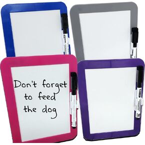 Mini Magnetic Board Dry w/Erase Marker Whiteboard (4 Pack) 5″ X 7″ - Small, White for Locker, Refrigerator Home or Office