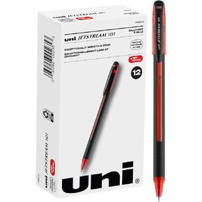 Uniball Jetstream 101 12 Pack, 1.0mm Medium Black, Wirecutter Best Pen, Ballpoint Pens, Ballpoint Ink Pens | Office Supplies, Ballpoint Pen, Colored Pens, Fine Point, Smooth Writing Pens