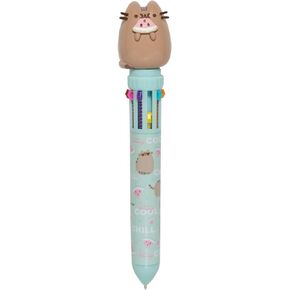 Grupo Erik Official 10 in 1 Ballpoint Pen With Pusheen 3D Topper - Multicoloured Kawaii Stationery Gift