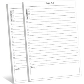 TO DO List Notepad, Note Pads 2 Pack, 8.3" X 5.7"52 Sheets TO DO List Notebook, Do List Notepad with checklist, Top priority, Note, Regular To Do Section for Planner & Organizer, Notepads for Work