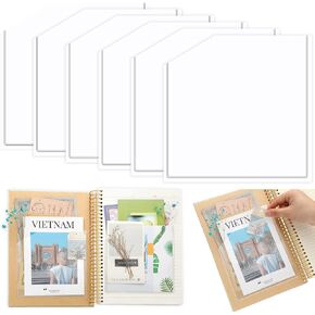 Adhesive Clear Corner Pockets 6 x 6 Inch Sticky Pocket Self Adhesive Planner Pockets, Adds Extra Storage Space to Notebooks, Folders, Planner Accessories, Home Office School (6)