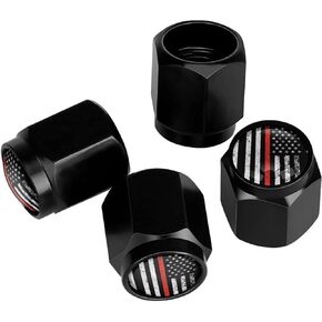 Corgi Dog Tire Valve Stem Caps, Aluminum Black Stem Tire Valve Caps Universal Stem Covers for Cars, SUVs, Trucks, Bikes, Motorcycles, Bicycles (4 Pack)