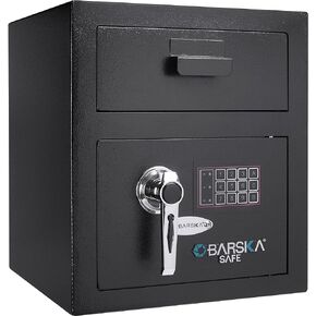 Barska AX11934 Compact 0.57 Cubic Ft Digital Multi-User Keypad Security Business Depository Drop Safe with Front Load Drop Box for Money, Cash & Mail Lock Box