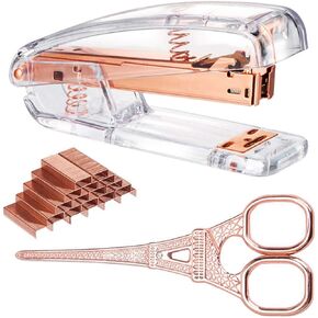 مجموعة مقص ودباسة ذهبية - مقص ودباسة مع 1000 دبوس ذهبي وردي، مجموعة فاخرة من اللوازم المكتبية الذهبية وملحقات المكتب in Kuwait