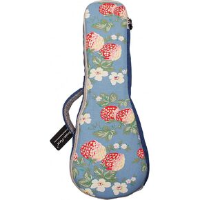 MUSIC FIRST® Canvas 23"/24" Concert Vintage style “Strawberry Flowers", Ukulele Bag Ukulele Case Ukulele Cover, New Arrial, Original Design (23/24 inch Concert, Strawberry Flowers)
