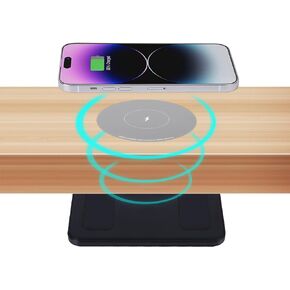 1.97"(50mm) NiiTTER Invisible Wireless Charger, Under Desk Wireless Charger, Hidden Charging Station for iPhone 15/14/13/12/ Samsung Galaxy S23/S22/S21(Adapter Included)