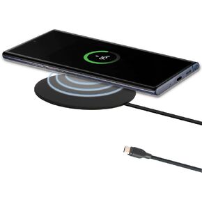Ultra Slim Wireless Phone Charger by It’s Just Smart, Round Universal Charger for Qi Enabled Phone, iPhone 15 14, Galaxy S24 S23, Android, Samsung, and Google Pixel, Cordless, Fast Charging Phone Pad