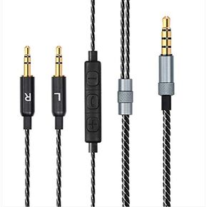 Replacement Cable Cord for Sol Republic Master Tracks HD/Tracks HD2/Sol Republic V8/Sol Republic V10/Sol Republic 12/Sol Republic X3 (Remote Volume & Microphone Cable -Black)