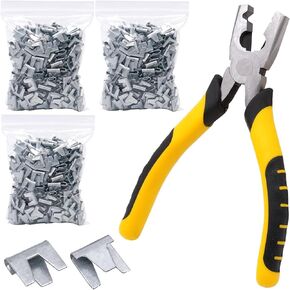 900pcs Rabbit Chicken Wire Cage Clips with Fence Pliers Hog Rings and Pliers Snap-Ring Pliers Wire Clamp Tool Fasten Clips Buckle Pliers for Building Installation Wire Cage Pet Bird Quail