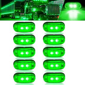 10 Pack Amber DC12-24V IP68 Waterproof LED Trailer Lights Kit Front Rear LED Side Marker Clearance Indicators Light for RV Camper Truck Van Caravan Boat