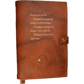 Paperback Giant Print Deluxe Double Alcoholics Anonymous AA Big Book & 12 Steps & 12 Traditions Book Cover Coin Holder TAN