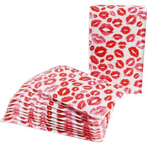 False Eyelash Bubble Poly Mailers Cute for Makeup Lip Gloss LipStick Mascara Fake Lashes | Self Sealing Padded Envelope Wide Lip Print Waterproof Shipping | Pack of 25 | Size 10 x 6" in Kuwait