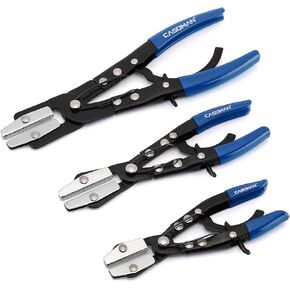 CASOMAN 3PC Hose Pincher Pliers Set, Locking Ratcheting Hose Pinch Off Pliers for Automotive Hose Lines, Radiator Lines, Fuel Lines, Coolant Lines