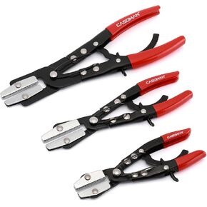 CASOMAN 3PC Hose Pincher Pliers Set, Locking Ratcheting Hose Pinch Off Pliers for Automotive Hose Lines, Radiator Lines, Fuel Lines, Coolant Lines