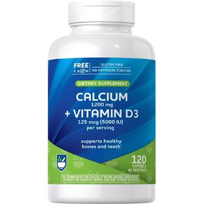 Rite Aid Calcium + Vitamin D3 Softgels, 120 Count, to Support Strong Bones and Immune Health, for Adults in Kuwait