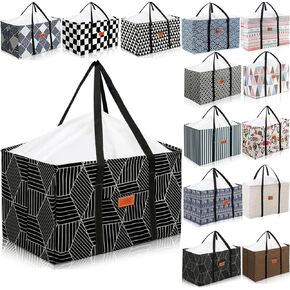 Waterproof Car Trunk Organizers Large Drawstring SUV Trunk Storage Organizer Collapsible Truck Storage Bag Two Pockets Long Strap Car Trunk Organizer for Camping Shopping Wardrobe Hotel (70L)