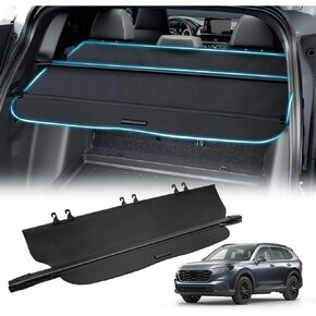 Cargo Cover for 2023 2024 Honda CRV Retractable Rear Trunk Cargo Luggage Security Shade Cover Shield 2023 Honda CRV Accessories Fit for EX,Sport Hybrid,EX-L,Sport Touring Hybrid,Black Carbon