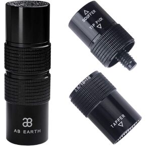 Aluminum 4-in-1 Billiard Pool Cue Tip Accessory Tool Repair Kit (Scuffer, Aerator, Tapper, Joint Protector)