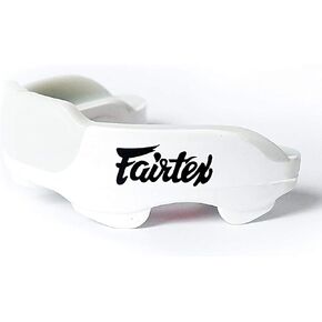 Fairtex MG3 Gel Mouth Guard Protection | Ultimate Protection for Contact Sports | Custom Fit, BPA-Free, Latex-Free | Quick Tether Connect, Heavy-Duty Shock Frame, Gel-Fit Liner (White)