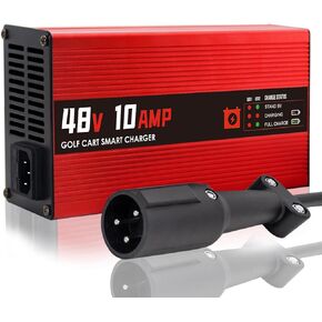 48V 10AMP Club Car Golf Cart Battery Charger for 48 Volt Golf Carts Lead-Acid Battery Smart Charger with 3-Pin Round Plug