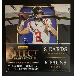 2022 Select Draft Picks Mega Football Box 8 Cards Per Pack 6 Cards Per Box Superior Sports Investments !