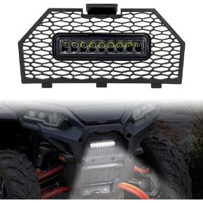SAUTVS Front Grill Screen Radiator with Light for Polaris Sportsman, Front Mesh Grille with LED Light Bar for Polaris Sportsman XP 1000 SP 850 570 450 2017-2024 Accessories (1PCS)