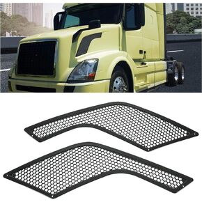 KUAFU Hood Vent Air Intake Grille Compatible with 2004-2016 Volvo VNL Trucks Replacement Intake Vent Grille Mesh Side Grille Driver Left & Passenger Right Side Black