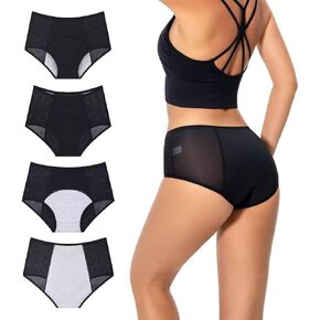 Leakproof Period Underwear for Women Light Flow Plus Size Period Panties Menstrual Postpartum Briefs 3 Pack