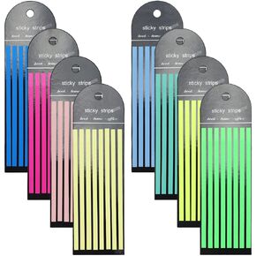 1280 Pcs Highlighter Strips,Transparent Sticky Long Page Markers Tabs,Colorful Sticky Index Tabs for Note Taking Office Study Supplies