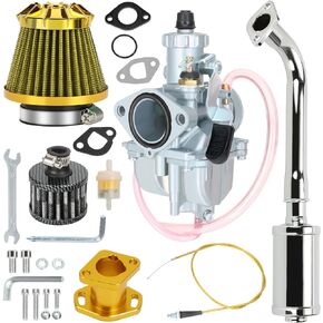 YOXUFA VM22 212cc مجموعة المكربن ​​للمفترس 212 224 196cc كولمان CT200U CT200U-EX BT200X Baja Warrior MB200 دراجة صغيرة KT196 Go Kart 6.5HP GX160 أجزاء محرك عالية الأداء مع كاتم صوت العادم