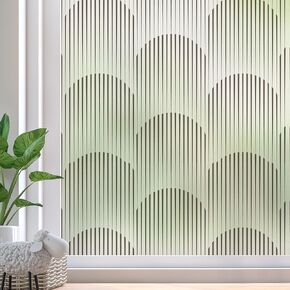 DKTIE Modern Geometry Stained Glass Window Privacy Film with Installation Tools, Window Film Non Adhesive Frosted Decorative Glass Film (C, 17.7" x 78.7")